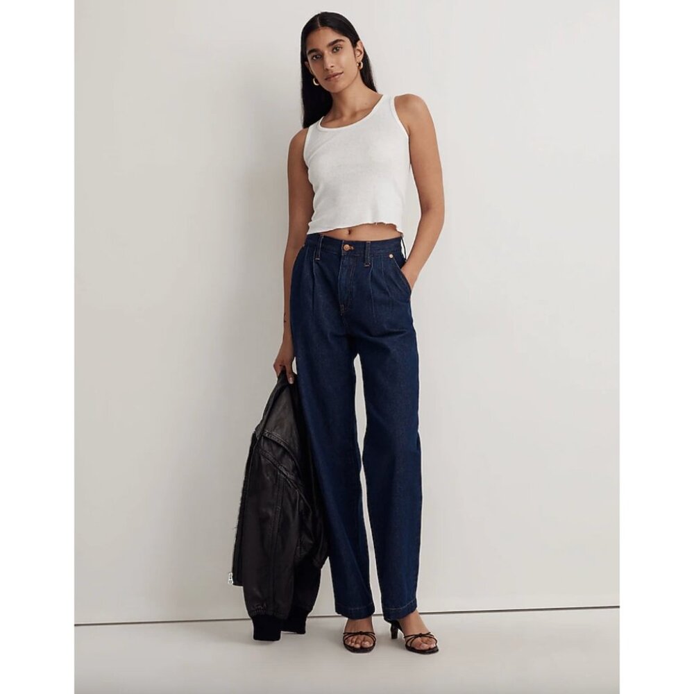 NWT Madewell Baggy Straight Jeans in Woodham Wash Size 29